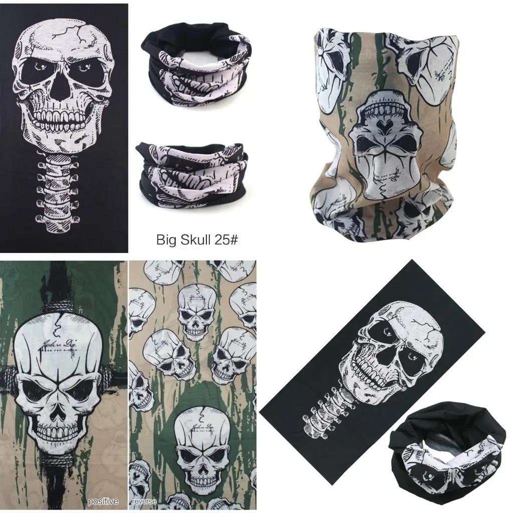 

R1WE Motorcycle Skull Face for Sun Mask Riding Neck Gaiter Bandanas Headwear Unise