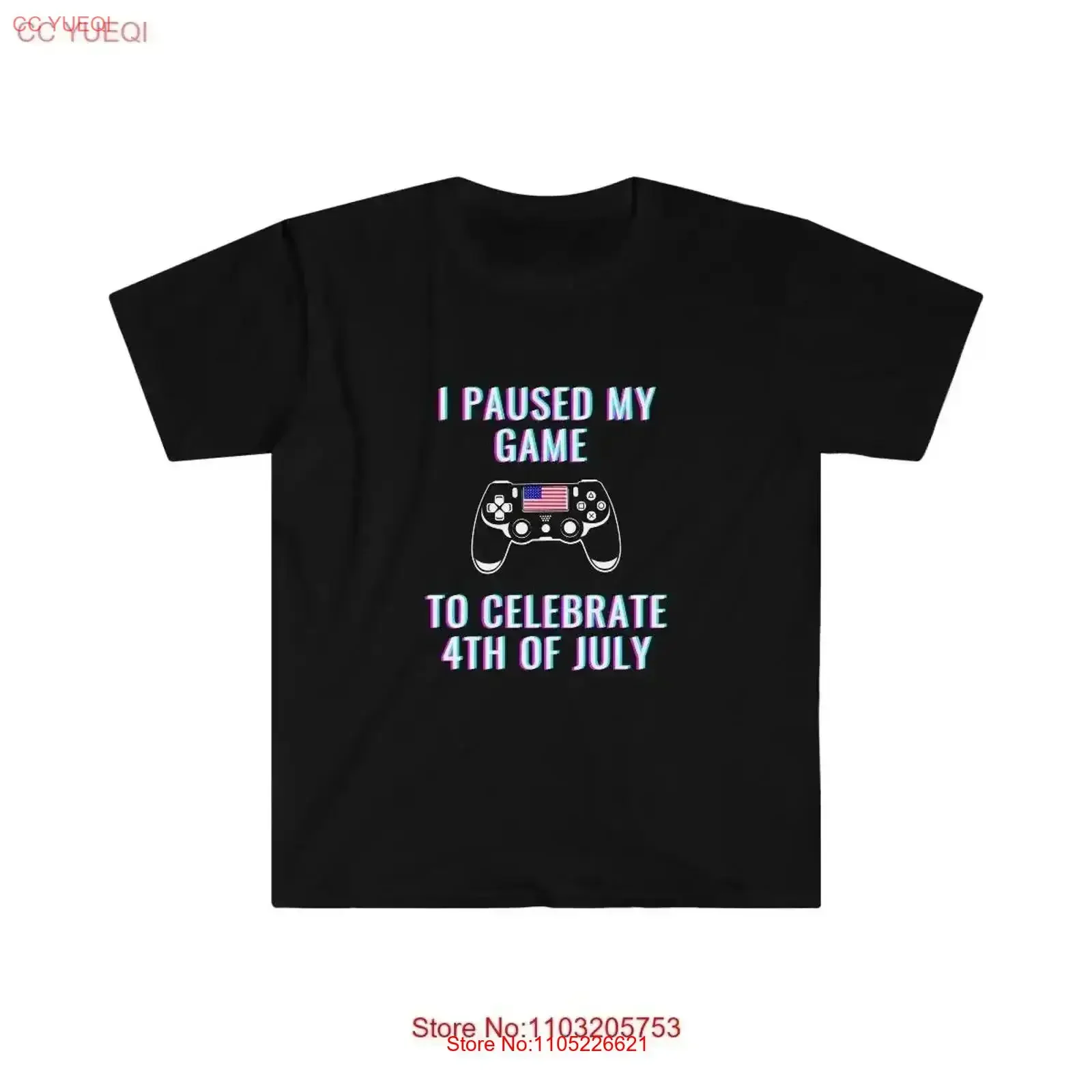 I paused my game to celebrate 4th of july Gamer shirt vintage Washed Versatile Stretched fashion homme graphic vintage Washed