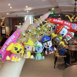 Paw Patrol Keychains Anime Marshall Skye Chase Rubble Keyring Paw Patrol Figure Bag Pendant Kid Birthday Gift