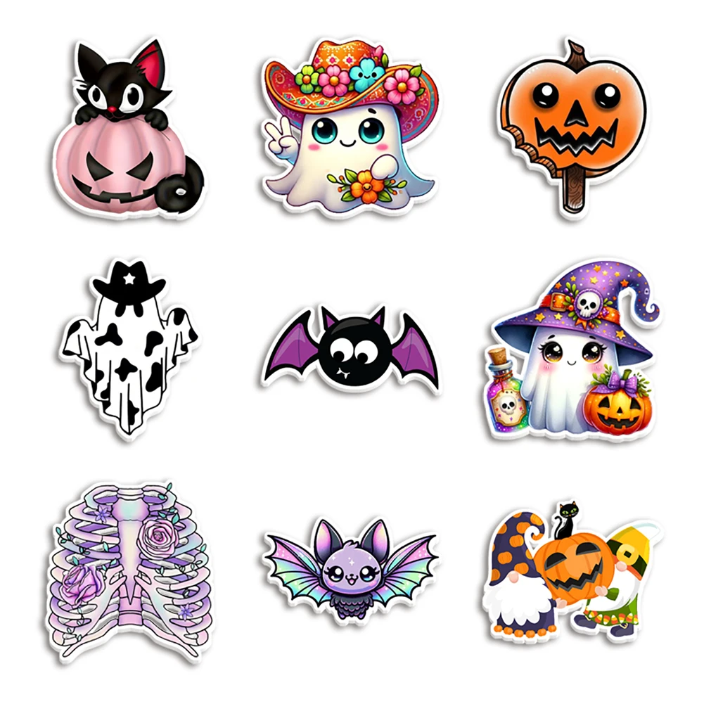 Halloween Skeletons Bat Resin Planar Flatback Clear Acrylic Glitter Acrylic For DIY Phone Case Hair Bow 10 Pieces/lot