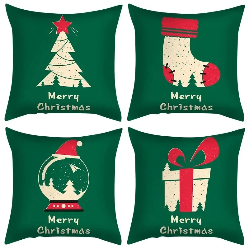 Christmas Themed Pillowcases Car Accessories Office Santa Claus Living Room Sofa Home Pillowcases