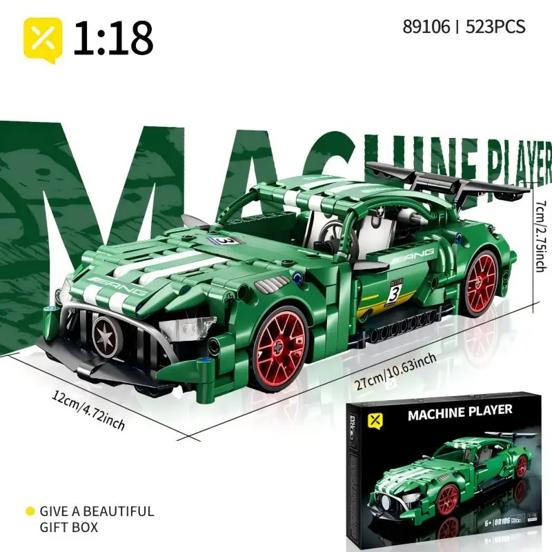 

ToylinX технический Супер гоночный автомобиль, 456 шт., модель, строительные блоки, автомобиль, тянущийся назад, «сделай сам», строительство автомобиля, праздничные игрушки