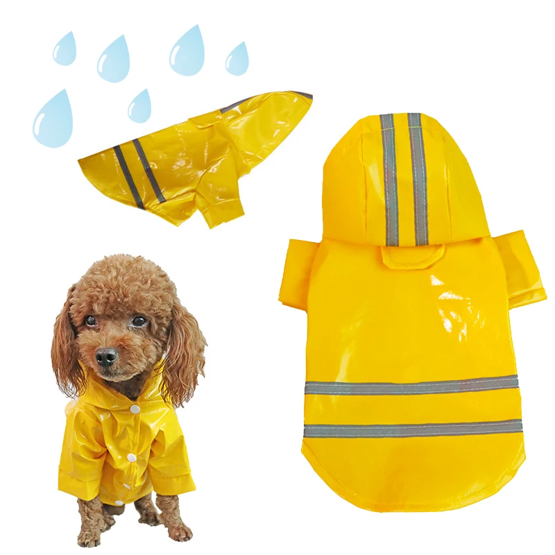 

Dog Raincoat Pet Waterproof Clothes Reflective Puppy Raincoats Chihuahua Rainjacket Bulldog Cape Poncho Costume Dogs Rainwear