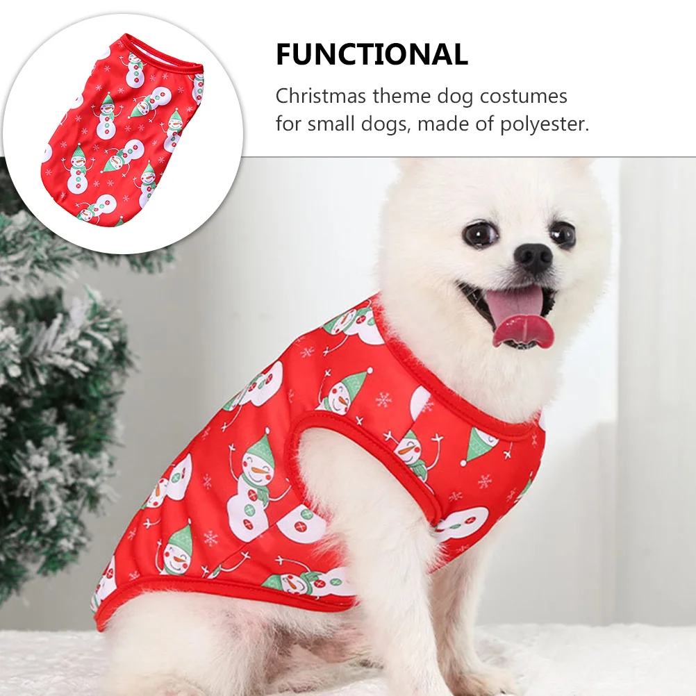 

1Pcs Christmas Dog Vest Xmas Pet Clothes Polyester Costume Small Dog Warm Clothes Holiday Outfit Xmas Pet Costume