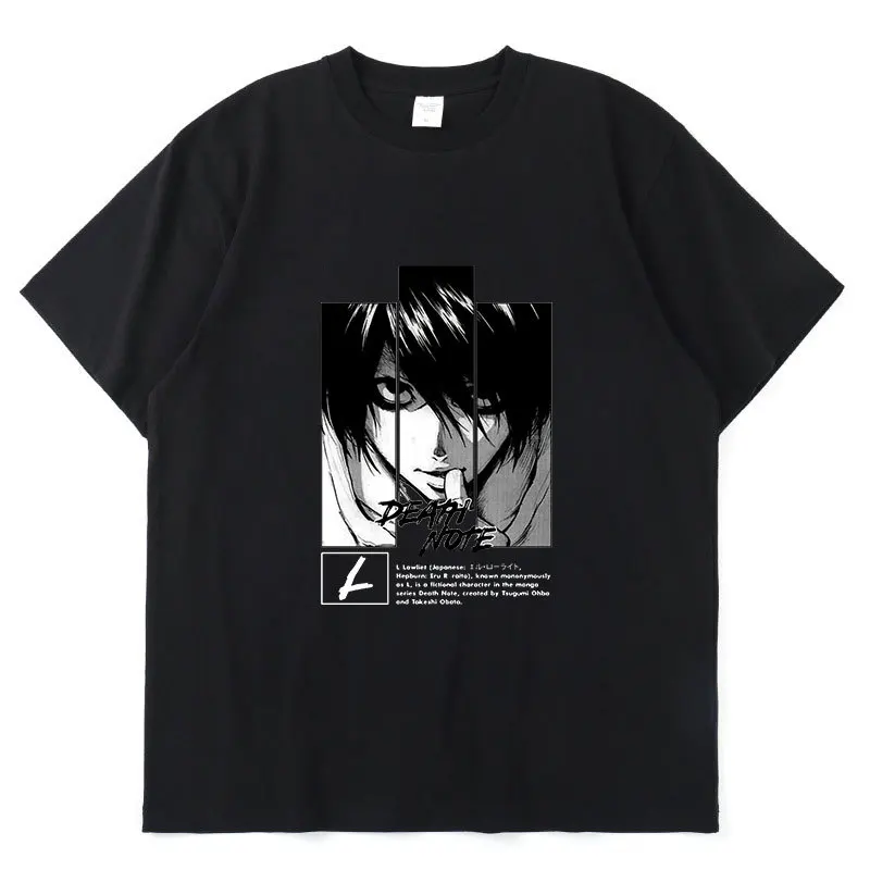 Summer 2022 Anime Death Note Man/Women T-shirt Round Neck Short Sleeve Casual Unisex Streetwear Harajuku COTTON Oversize Tee Top