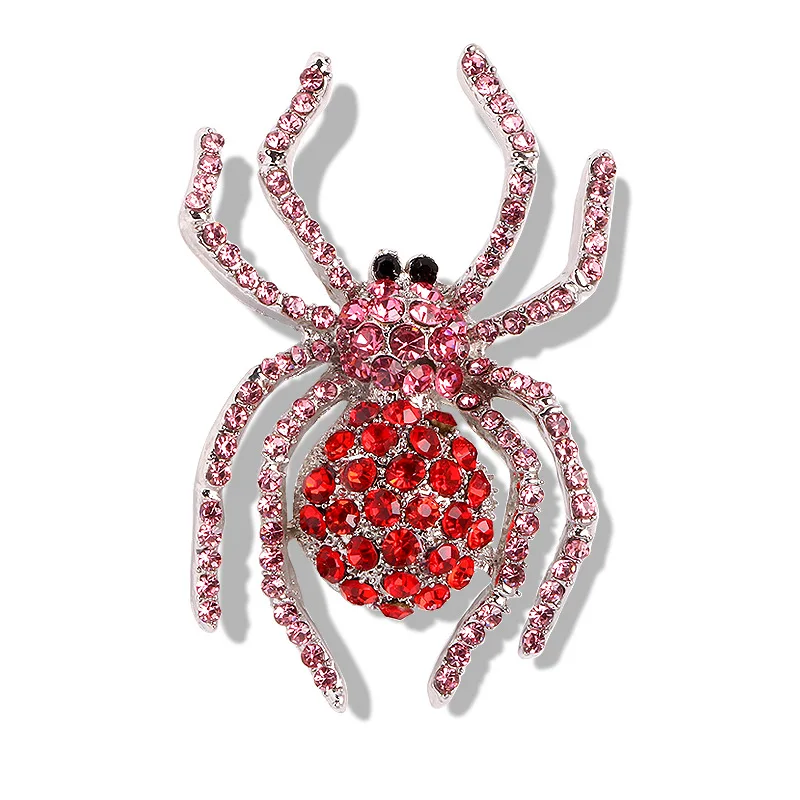 Exagerado Broche Vintage Spider Brilhante Strass, Halloween Criativo Animal Inseto Acessório Roupas de Luxo, Pin Presente