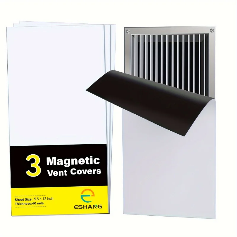 ESHANG 3pcs Strong Magnetic Vent Covers, Vent Covers for Home Floor Standard Air Registers, 5.5×12 inch