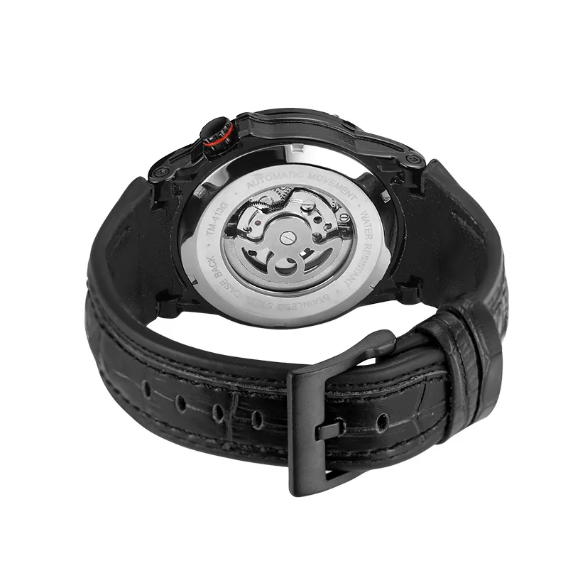 SKROX Original Brand Stainless Steel Skeleton Automatic Man Watch Mechanical Field Sports Military Men\'s WristWatches Clockwork