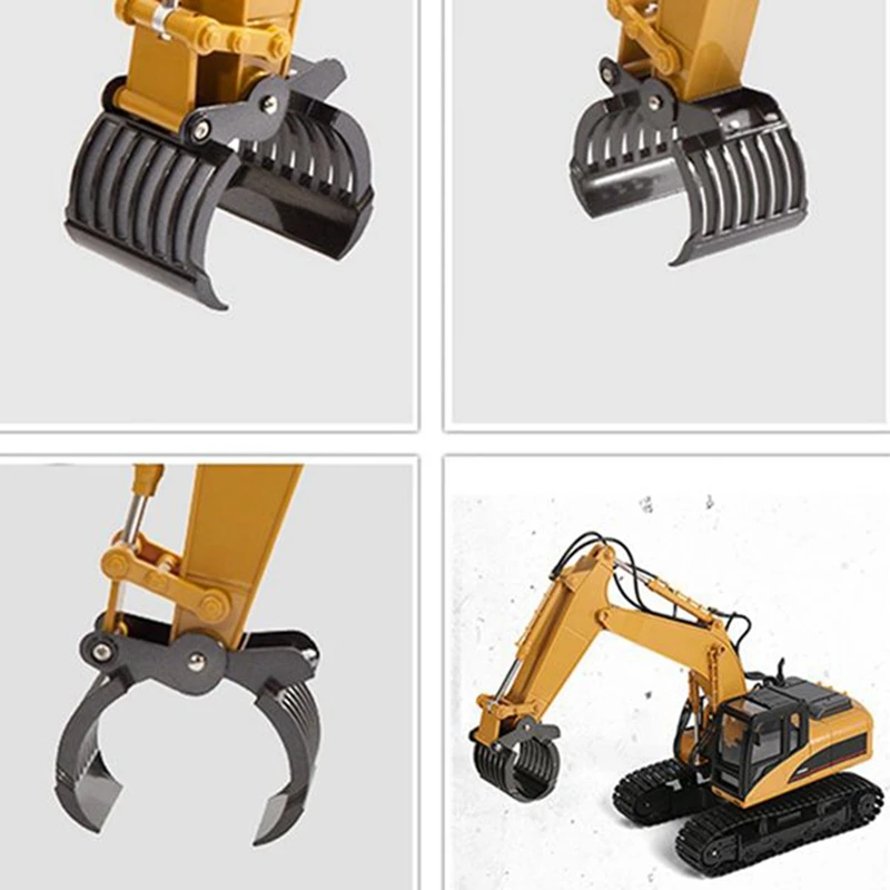 Best-Metal 570 Simulation Claw Gripper Pickup Hand For Huina 570 1570 Excavator Toys 1/14 16 Channel RC Car Parts,Black