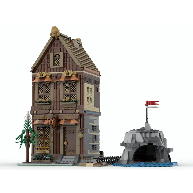 Street View Modell Moc Bausteine Viking Shop Modell Technologie Modulare Ziegel DIY Montage Bau Spielzeug Urlaub Geschenke
