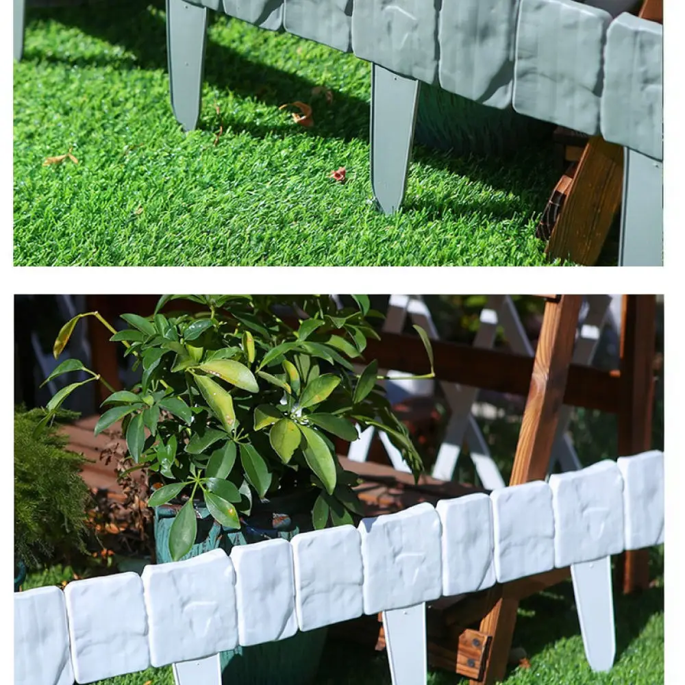 Decorative Plastic Garden Fence Stone Landscape Edging Border Barrier Flexible Foldable Lawn Partition Path Yard Supply