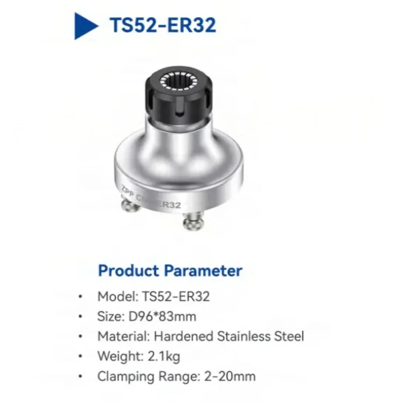 

CNC Machine Tool Fittings 4-5 Axis High Precision ER Chuck Base TS52-ER32