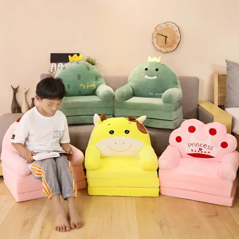 Children Sofa Cute Cartoon Lazy Folding Small Sofa Bed Girl Princess Baby Toddler Dual-purpose Small Child Seat