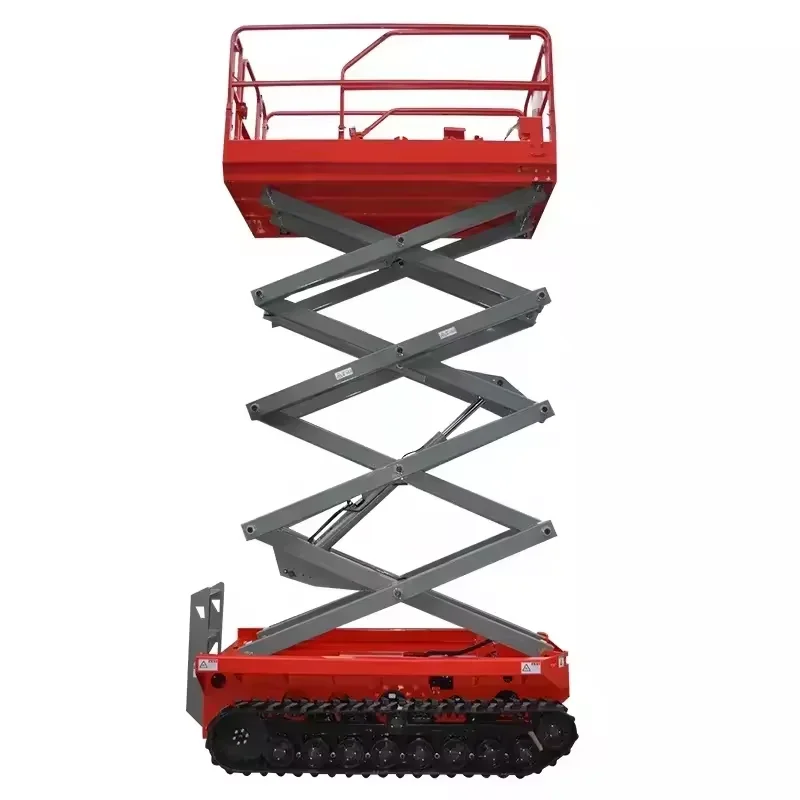 Vertical Electric Man Lift 8m Track Crawler Self Propelled Scissor Lift  Work Platforms