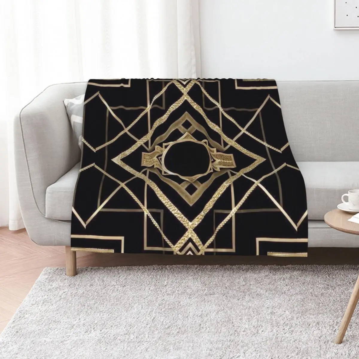 

Art deco,vintage,1920 era,The Great Gatsby,gold,black,pattern,elegant,chic,modern,trendy Throw Blanket Giant Sofa Bed Blankets