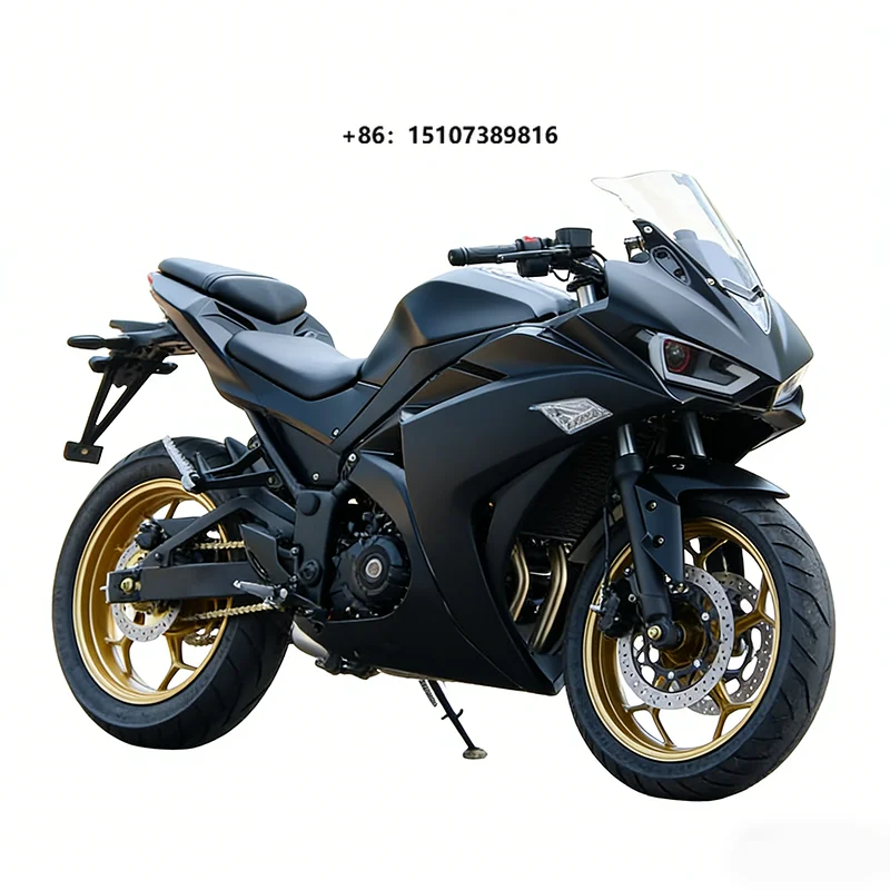 XP Black & Gold Chinese-Made Racing Motorcycle Twin-Cylinder Large-Displacement Adult Sport Bike with 160km/h Max Speed