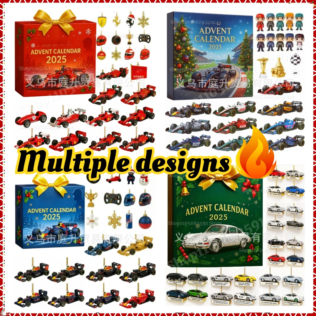 

2025New In Stock F1 Advent Calendar Christmas Gift Racing Themed Blind Box Customized Children gift Pendant Collection Ornaments