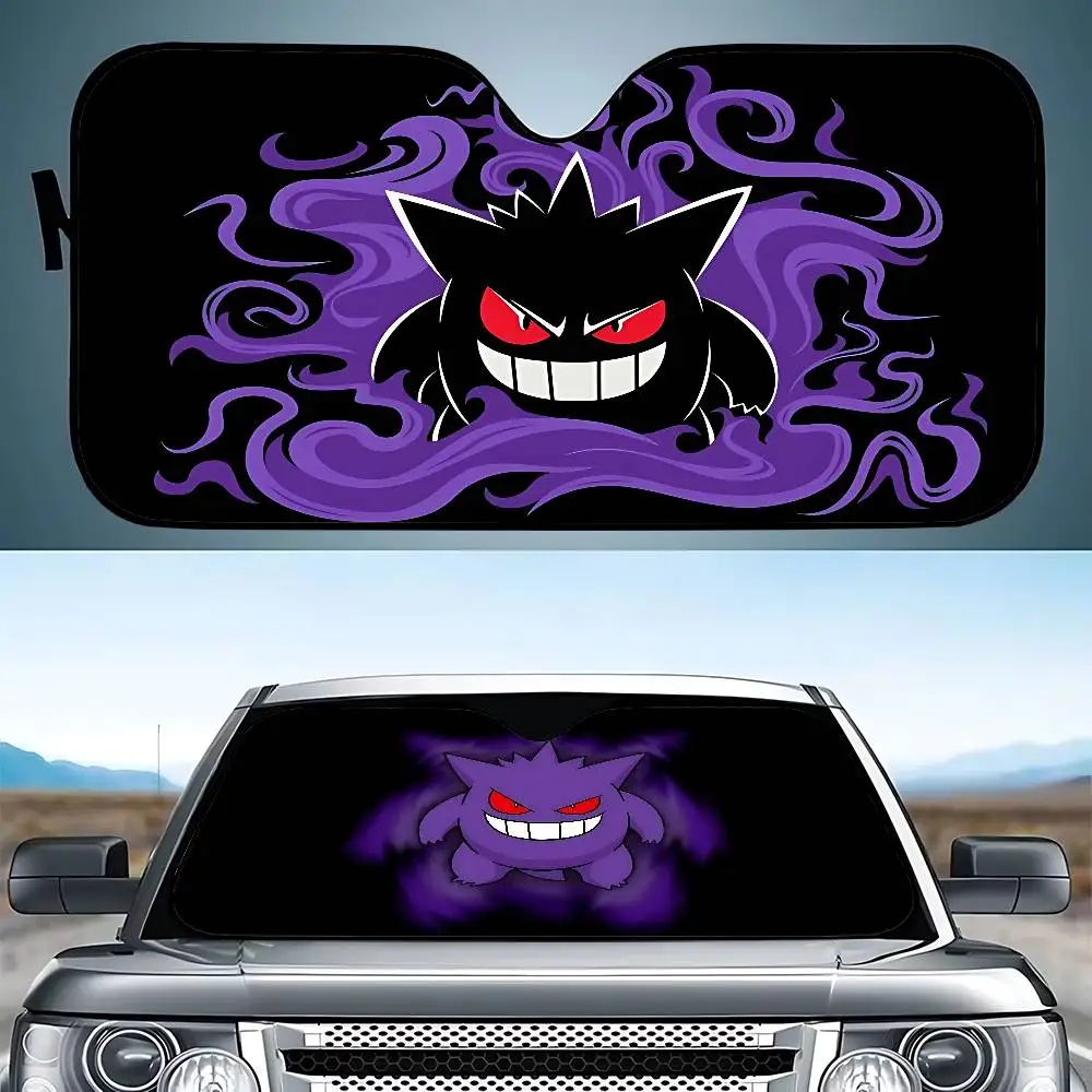 Anime Cute G-Gengar Stylish And Trendy Windshield Sunshade, Car Windshield Cover, Car Sunshade Curtain, Car Sun Protection Cover view 5