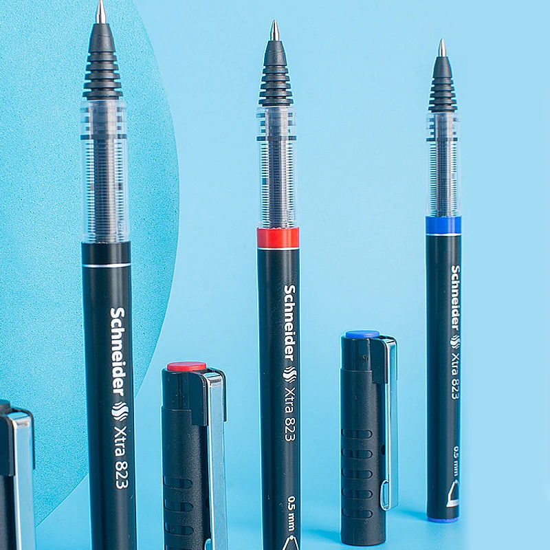 1 Piece Schneider 823 Roller Ball Gel Ink Pen, Straight Liquid-based Neutral Pen, Student Exam Document Signing Pen Papelaria