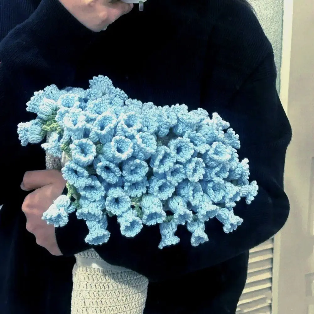 

60cm Flower Bouquet Blanket Finished Product Crocheted Lily of The Valley Bouquet Blankets Baby Quilt Swaddle Cover