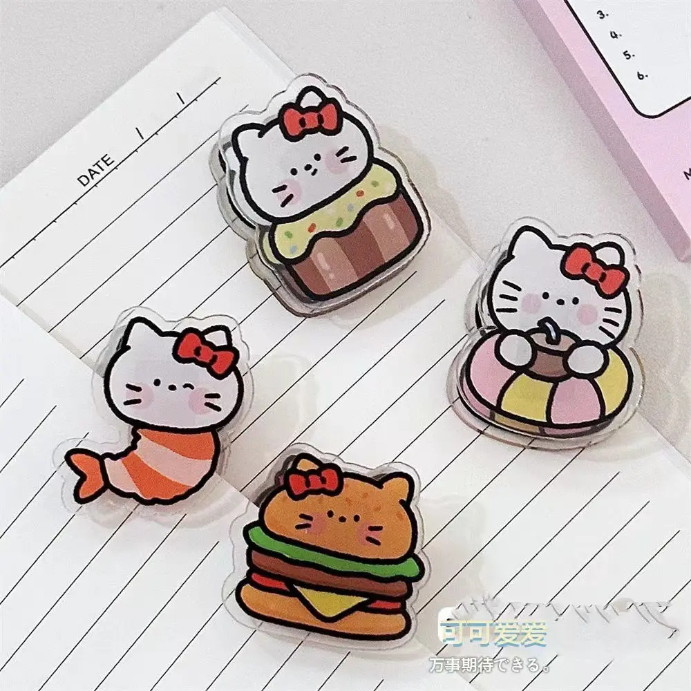 

4Pcs/set Cute Binder Clip Kitty Acrylic Page Holder Paper Clip Clamp File Index Photo Book Clip Stationery Storage Office School