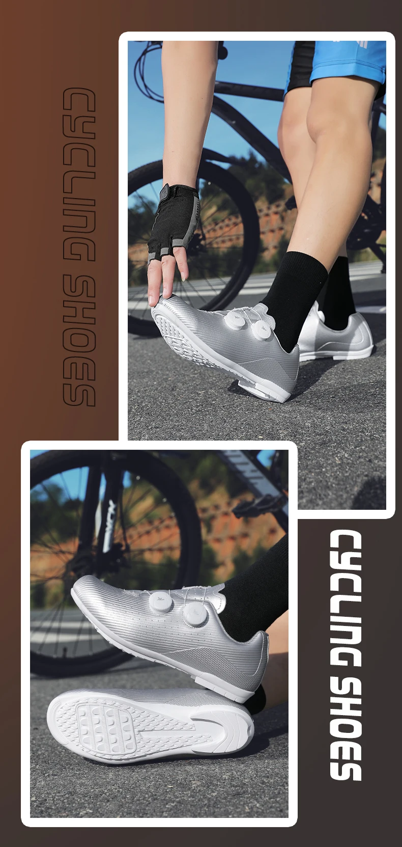 MTB Fahrradschuhe Herren 37-48 # Neue A7 Speed Radfahren Sneaker Cleat Pedal Frauen Flache Outdoor Rennrad Schuhe Selbstsichernde Weiß – Detail 16