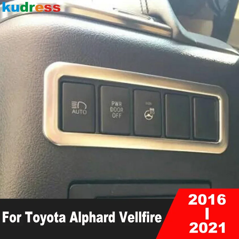 

Для Toyota Alphard Vellfire 2016-2020 2021, матовая автомобильная фара, переключатель лампы, кнопка управления, крышка панели, отделка, аксессуары для интерьера