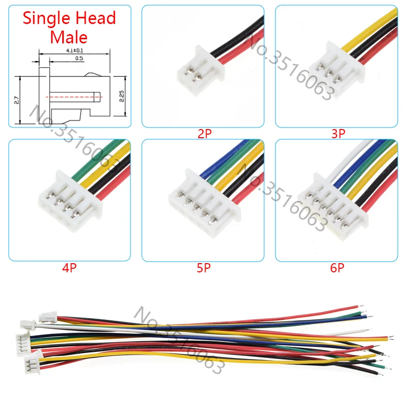 5/10Pcs Mini Micro JST-1.25mm Male/Female Plug Connector With Wire 100/150/200/300mm 2/3/4/5/6/7/8P Pin Jumper Cable For Arduino