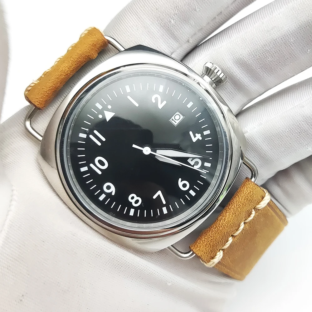 Vintage Flying Men\'s Watch Automatic Mechanical Watch NH35A Caliber Black Air Force Green Super Bright Luminous Sterile Screw Cr