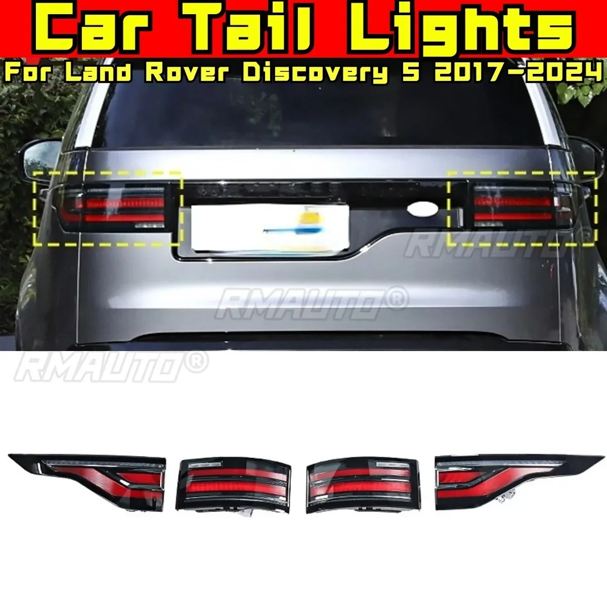Car Tail Lights Outer LED Tail Light Assembly Rear Brake Lamp Body Kit For Discovery 5 2017-2024 Car Accessories