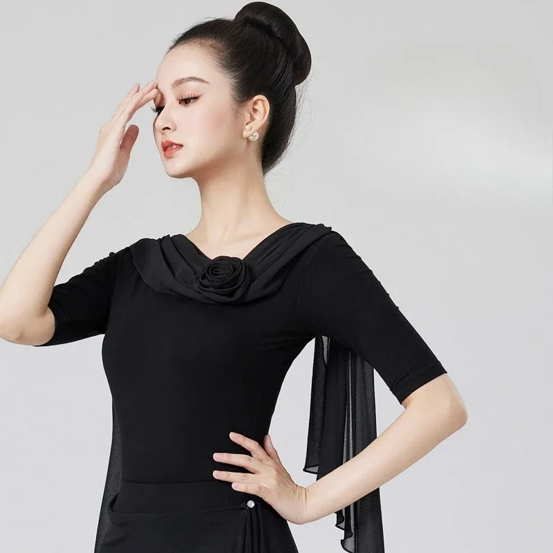 Latin Dance Top Comfortable and Versatile Figure-flattering Latin Training Wear for Women Dance Model Runway Practice Attire