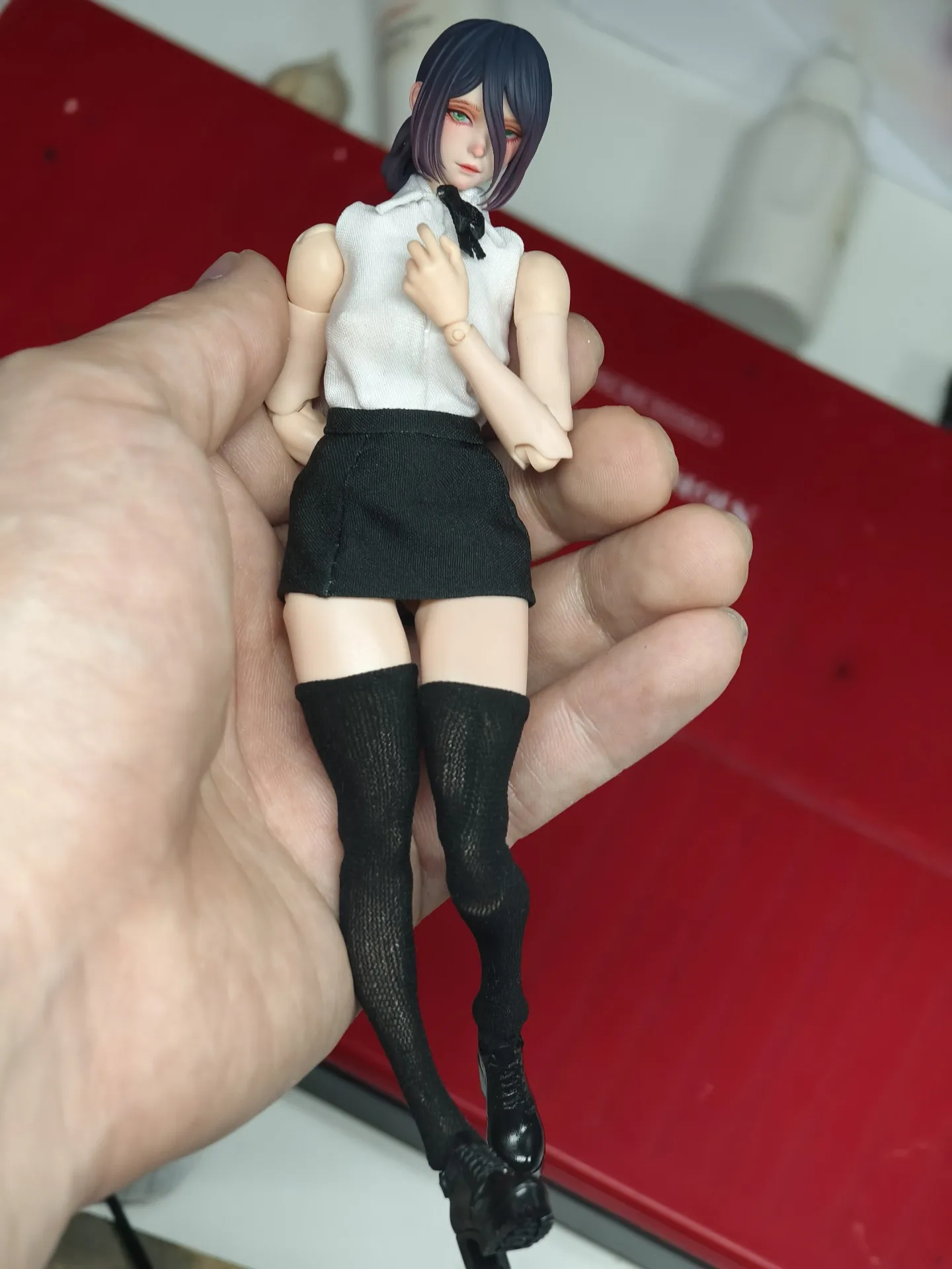 اليدوية 1/12 مقياس أنثى رينيه الشيطان رأى رجل رئيس نحت قميص بدون أكمام الملابس المهنية ل 6in عمل نموذج لجسم #4