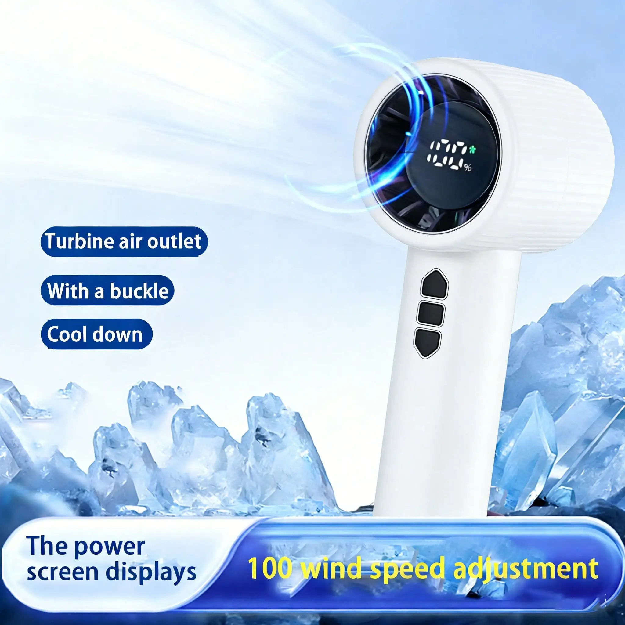

Portable High-Speed Handheld Fan, USB Fast Charging, Digital Display 100 Adjustable Speeds, With Hanging Hook, Compact Yet Powerful Cooling, Suitable For Office Desk And Outdoor Use, 1200mAh Portable Fan, Mother's Day Gift
