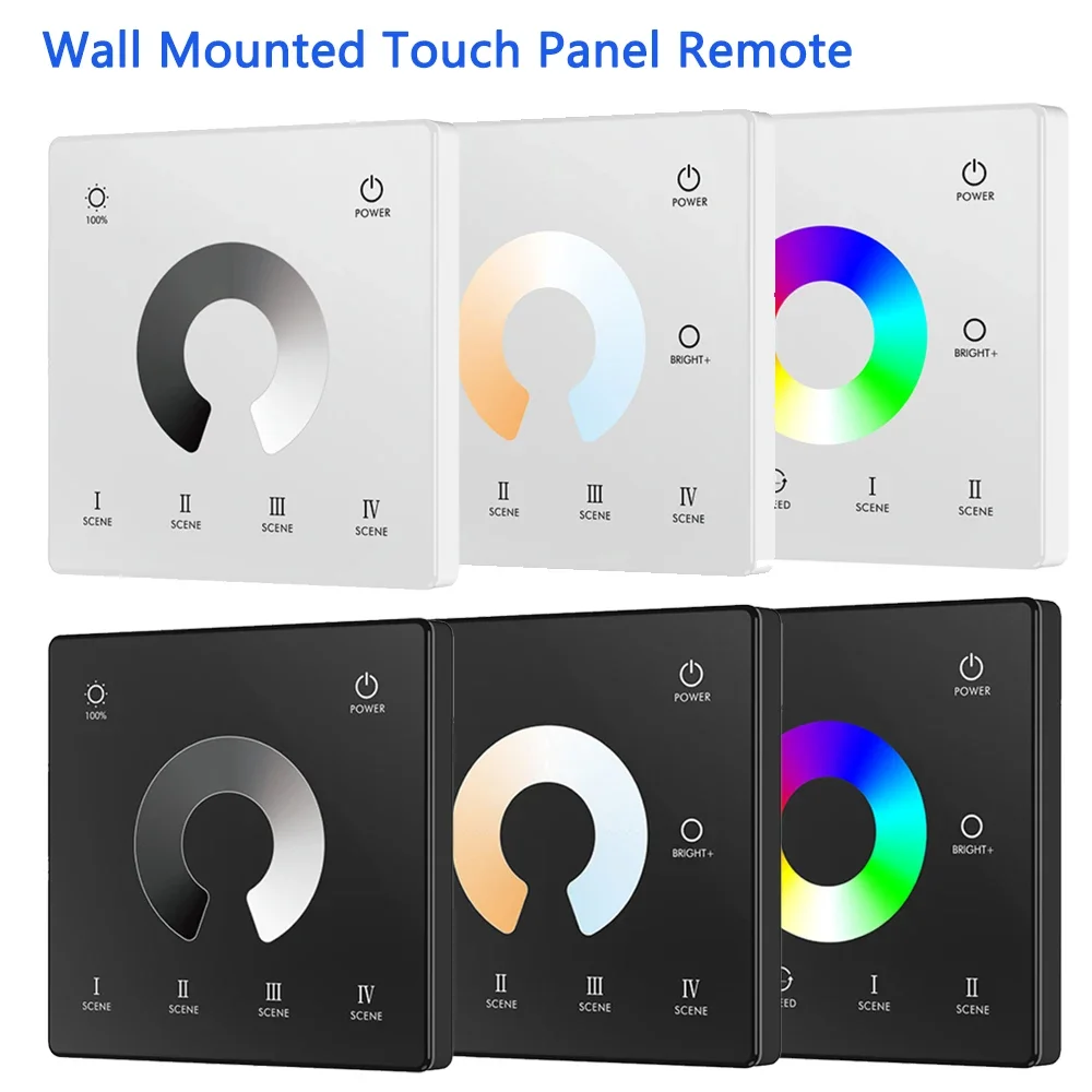 skydance Wall Mounted Touch Panel Remote Battery Powered CCT/RGB/RGBW/Dim 2.4G RF Work With LED Controller For LED Strip Lamp