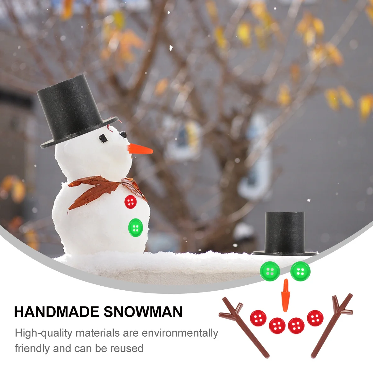 

50 set Craft Christmas Decor Craft Supplies Xmas Ornament Snowman Christmas Decor Accessories Handmade Snowman Decoration