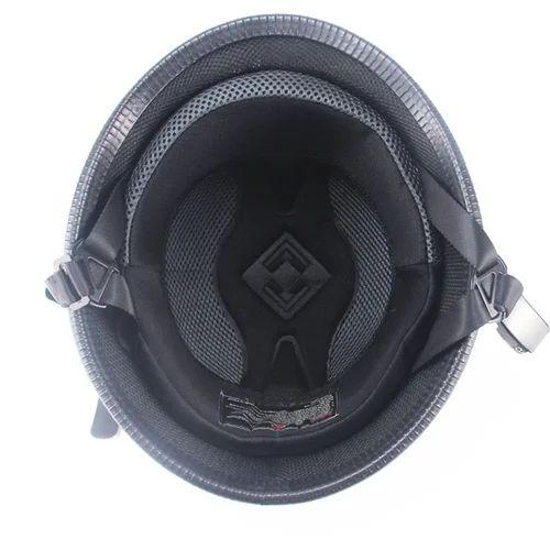 Imagen 2 del producto 1 Uds X M/L/XL/XXL casco de motocicleta Vintage casco alemán de media cara casco de motocicleta negro brillante estilo de coche DOT