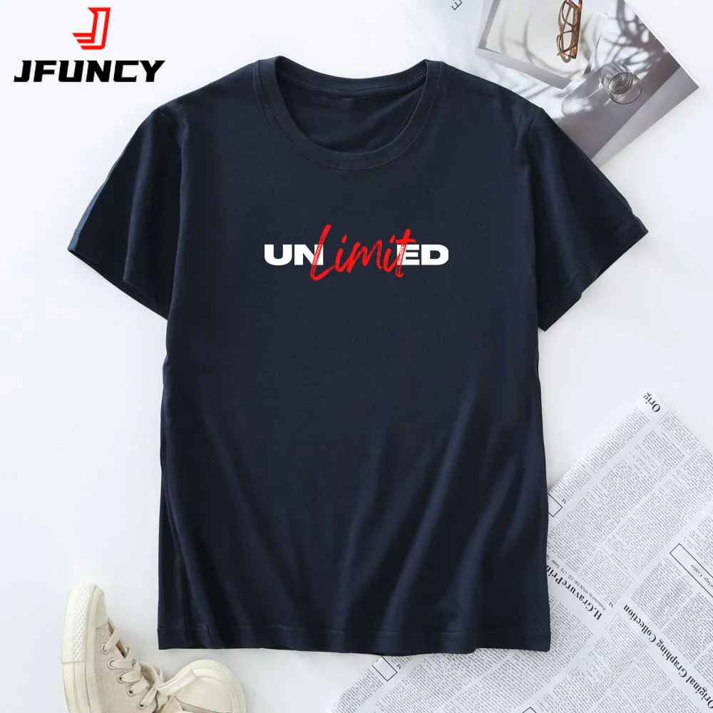 

JFUNCY Summer Women Tee Woman Oversized Tops Female Short Sleeve T-shirt New Graphic T Shirts Women's Clothing Cotton Tshirt