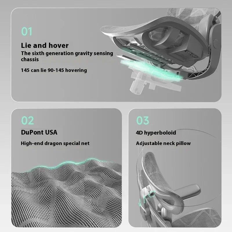 كرسي بعجلات بدواسة مريح لدعم الظهر 8D مسند ذراع آلي 360 درجة °   دوران مريح أثاث المكاتب سيلا Ergonovka