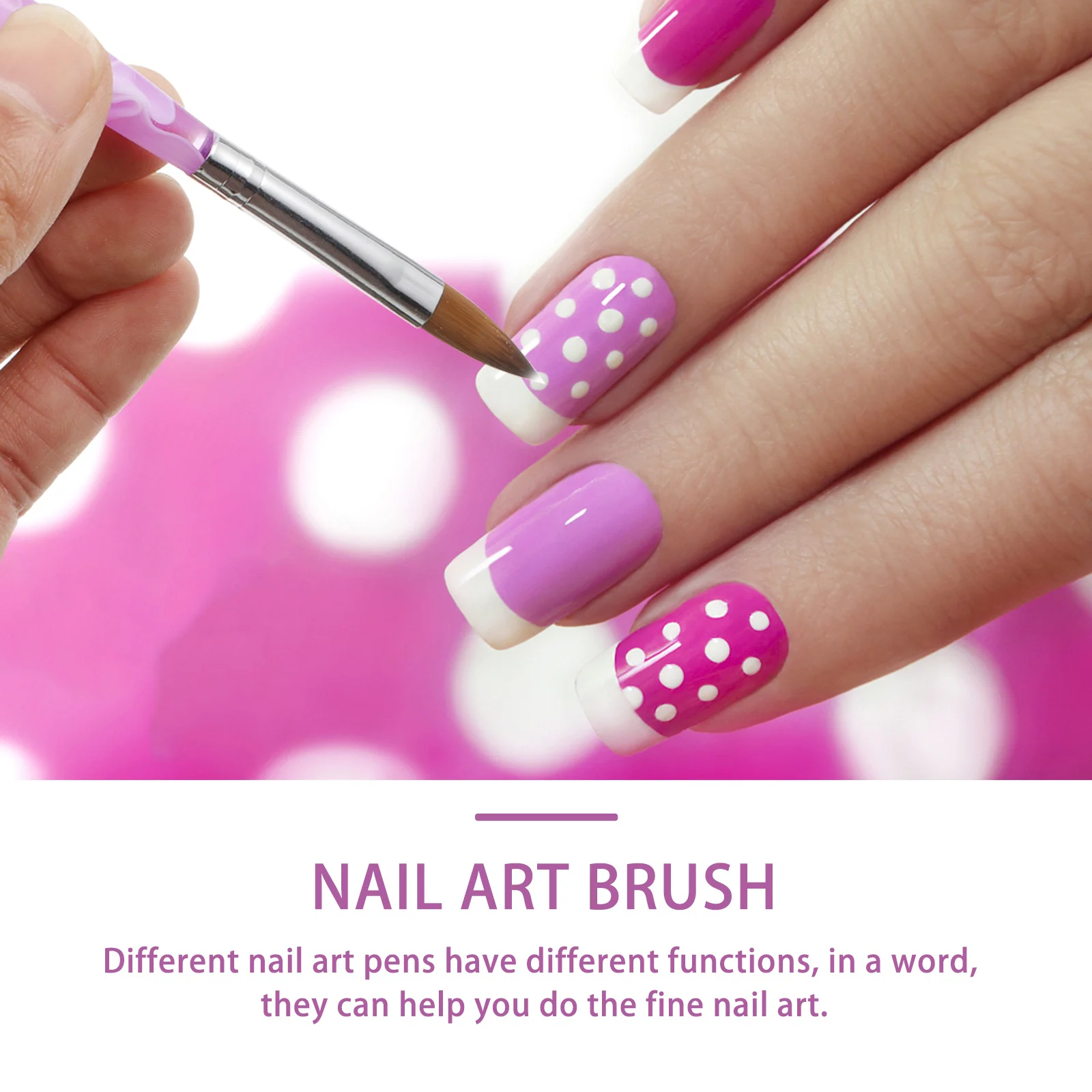 

1Set Nail Art Tool Set Fine Line Brush for Detailed Work Compact Convenient Design Nail Art Brush for Salon Use