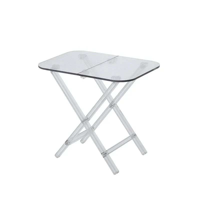 Modern Folding Side Table Transparent Acrylic Coffee Table for Small Apartment Balcony Creative Home Leisure Furniture