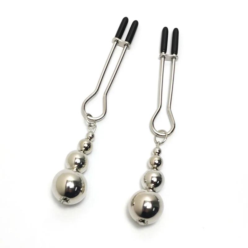 Adjustable Metal Nipple Ring Clamps BDSM Breast Toy with Bell for Women Couples Flirt Game Bell-End Sensual Adjustable Clamps