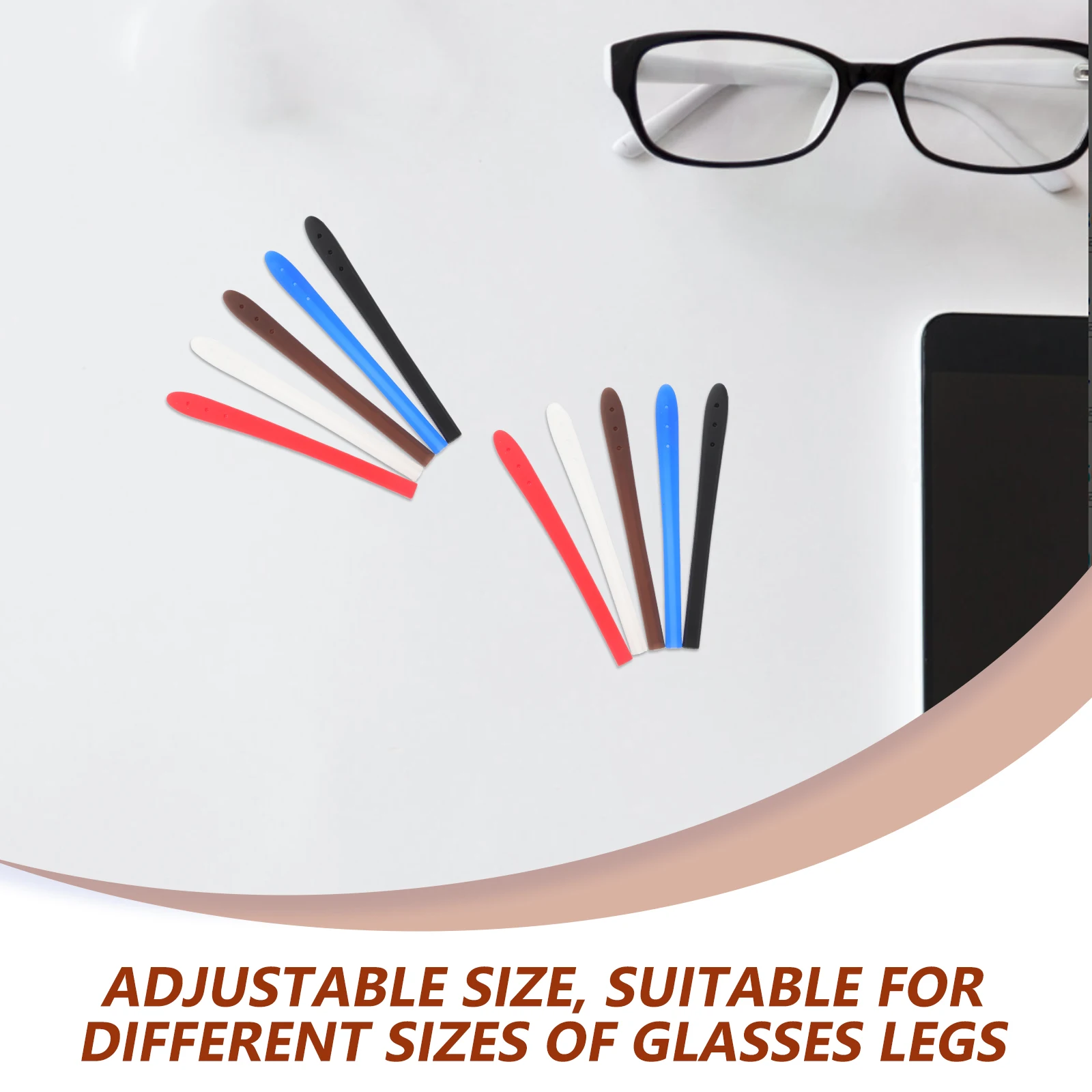 

5 Pairs Ear Grips Silicone Non Slip Fit Glasses Ear Grip Most Eyeglasses Nearsighted Reading Sunglasses Durable