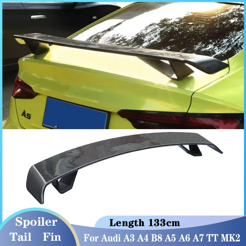 Rear Wings Fixed Wind Spoiler Tail Fin for Audi A3 A4 B8 A5 A6 A7 TT TTS MK2 Rear Trunk Spoiler Wing Lid Cars Accessories