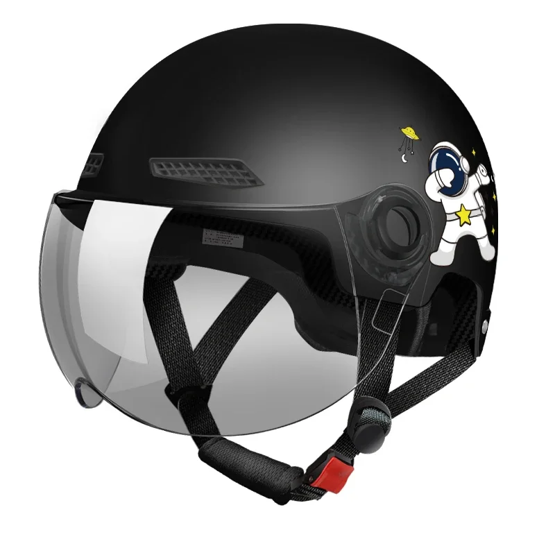 

2025 Motorcycle Helmet Woman Men Electric Motor Car Scooter Bike Open Face Half Helmet Safety Hat Bicycle Cap With Goggles