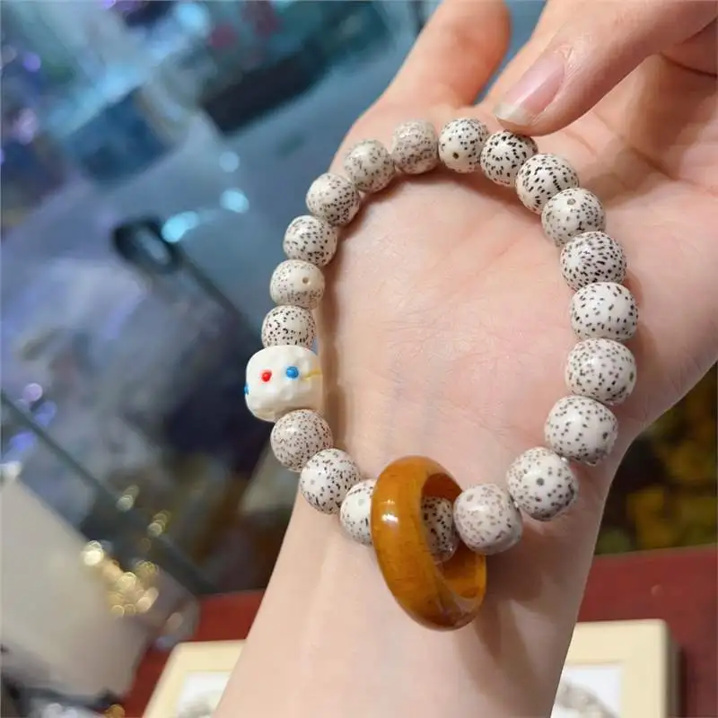 Original Design Xingyue Old Single Ring with Bone and Other Accessories Collectables-Autograph Rosary Bracelet Buddha B