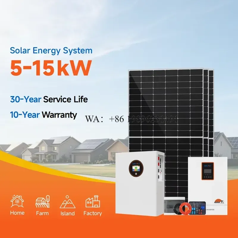 Hybrid and Off Grid Solar Energy System 5kW 6kW 8kW 10kW 12kW Panneau Solaire Kit Complet for Home