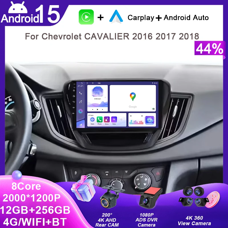 

GPS Navigation For Chevrolet CAVALIER 2016 2017 2018 Car Android Auto Carplay Radio Multimedia Video Player Stereo WIFI No 2din