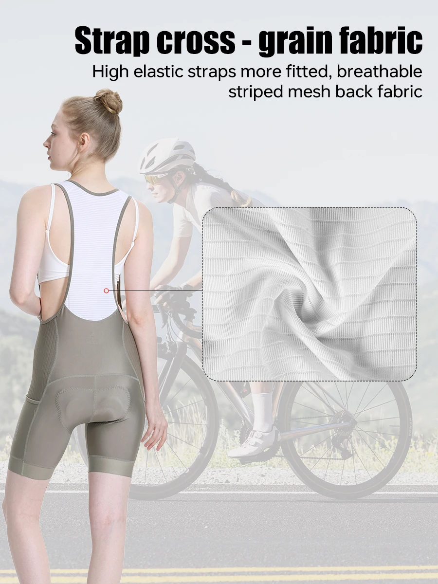 X-TIGER Trägerhose für Damen, 5D dicke Polsterung, Mountainbike- und Rennrad-Trägerhose, Sommer UV-Schutz, professionelle Radlerhose – Detail 8