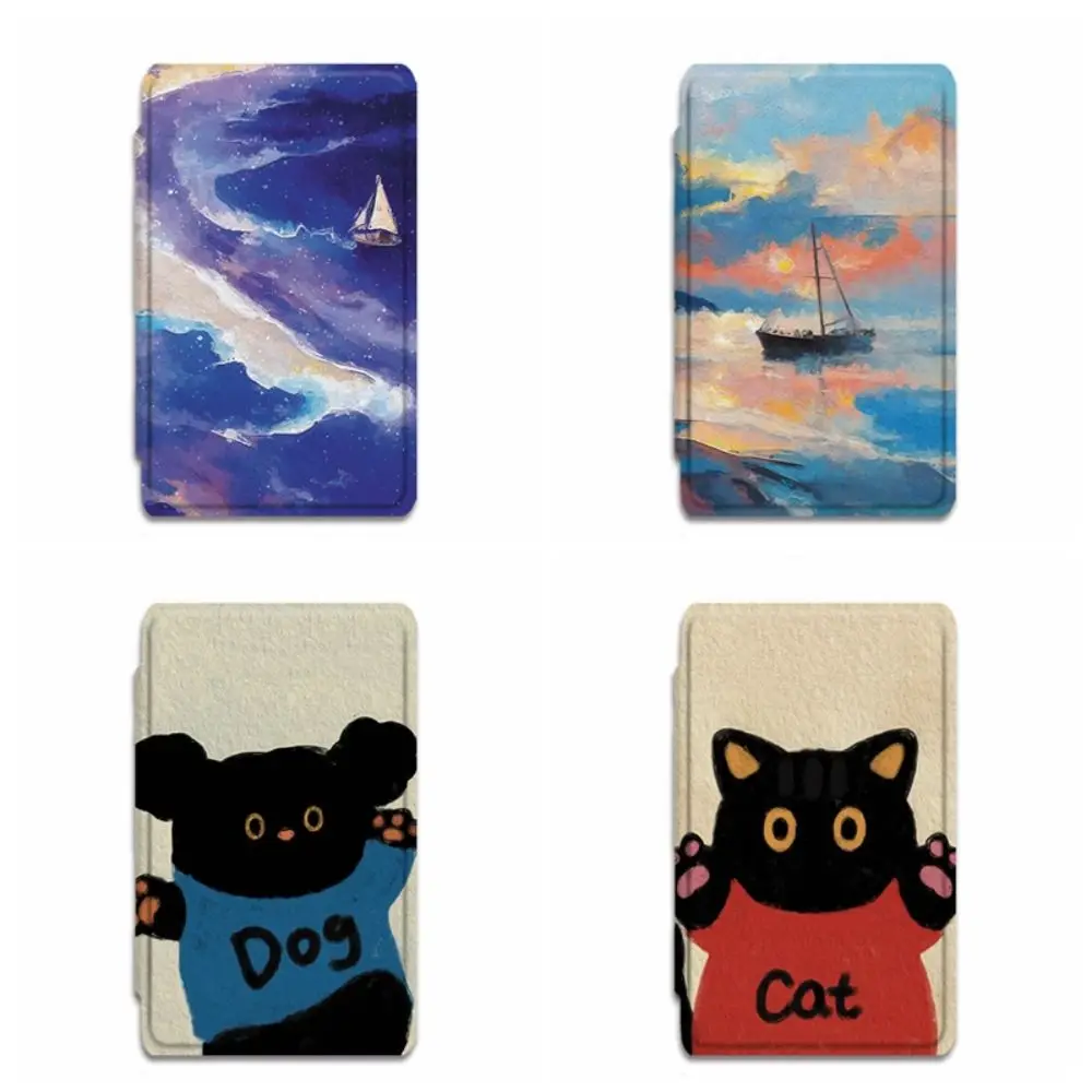 Anti-fall Magnetic Case Shockproof Oil Painting Design Protective Cover Colorful Anti Scratch Folio Shell for XTEINK X4/X3