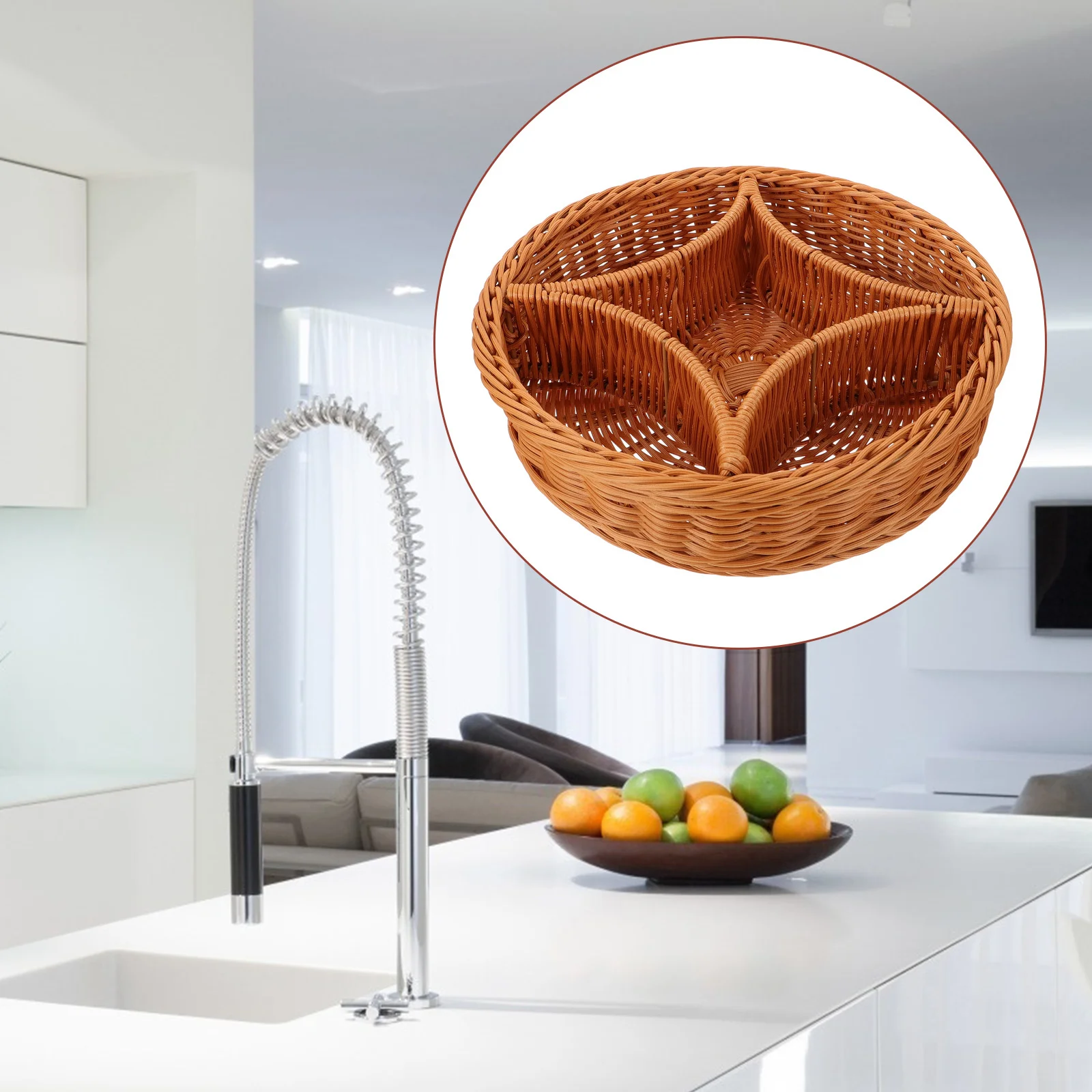 

1Pcs Creative Food Holder Basket Multi-Functional Storage for Household Items in Light Brown Home Basket Food Holder